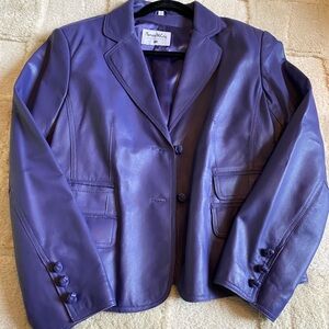 Pamela McCoy Purple Leather Jacket Largee